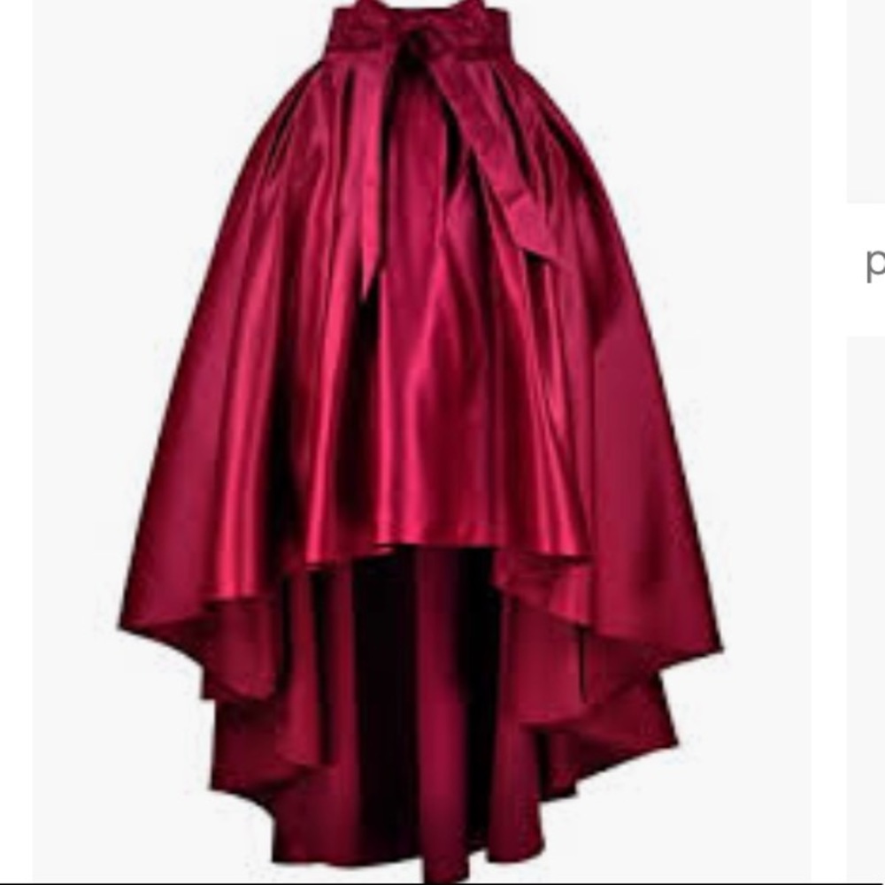 Burgundy Hi-Lo Skirt